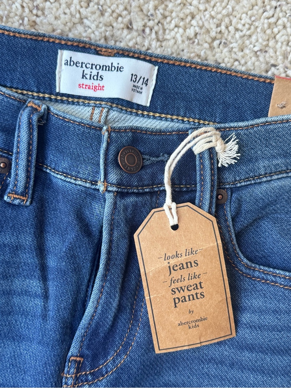 abercrombie kids denim straight jeans with tag 13/14